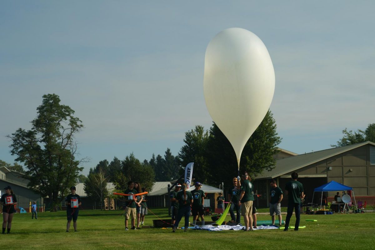 The THS Tech Team launches their balloon on eclipse day.